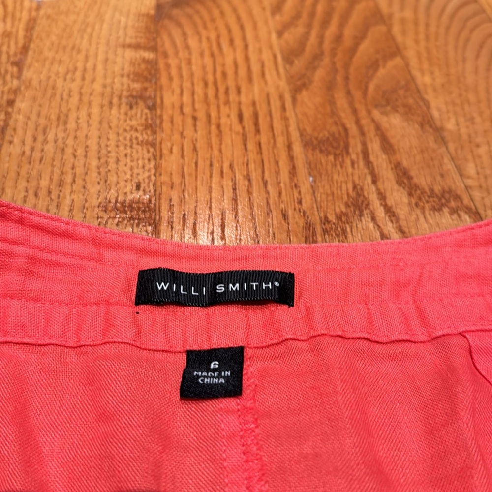 Willi Smith 100% linen coral skirt size 6 - Picture 4 of 5